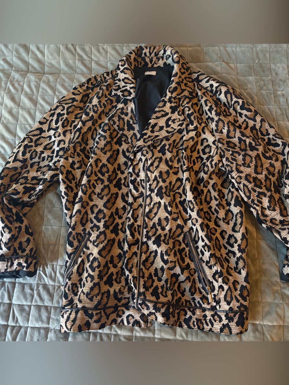 Chico's Leopard Print Jacket in Tan and Black